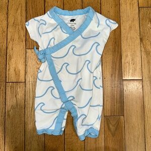 Baby Unisex Monica + Andy wraps onesie short sleeve wave kimono tie one piece